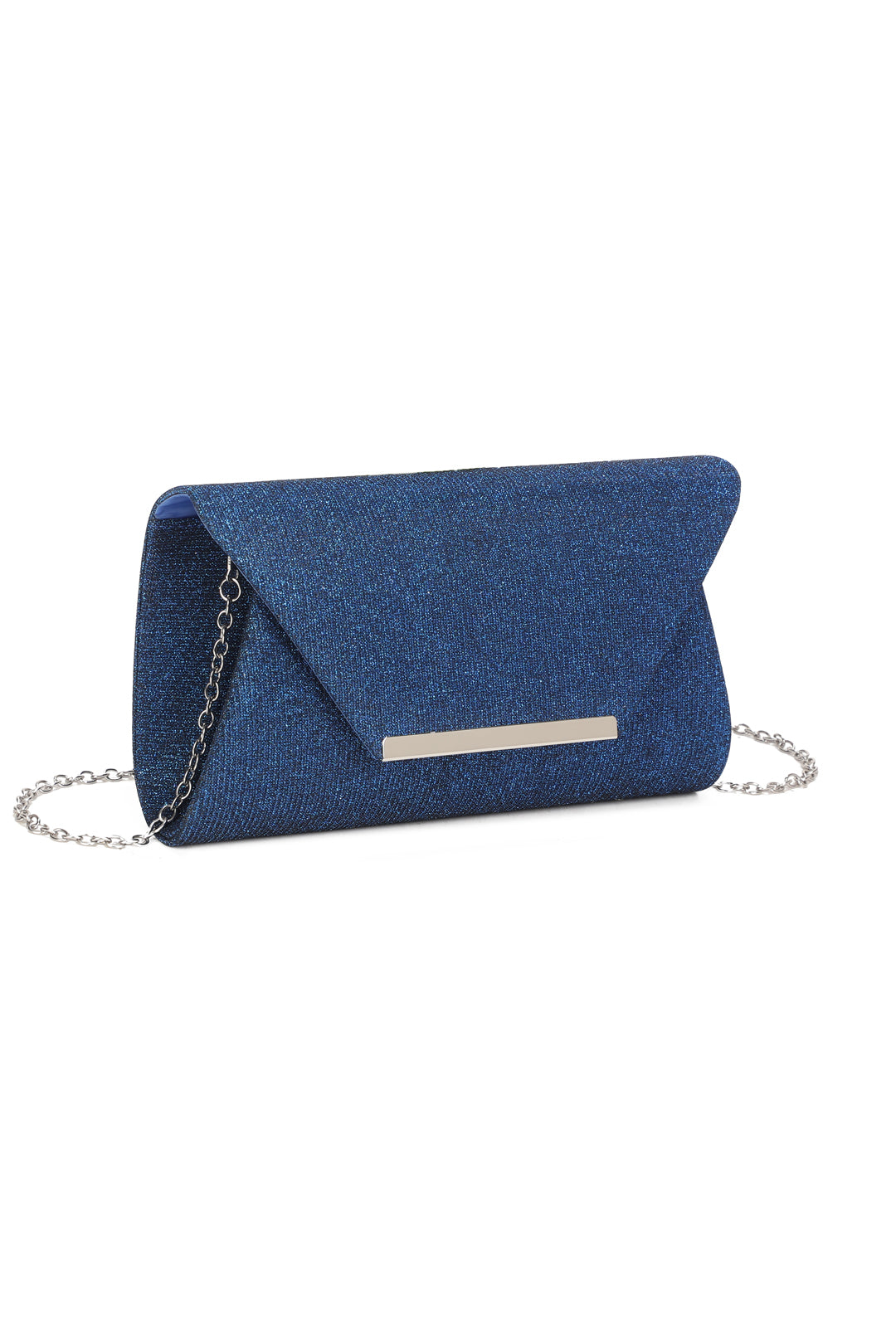 Iskaya Satin Fold Over Glittering Clutch Bag - RZ2511