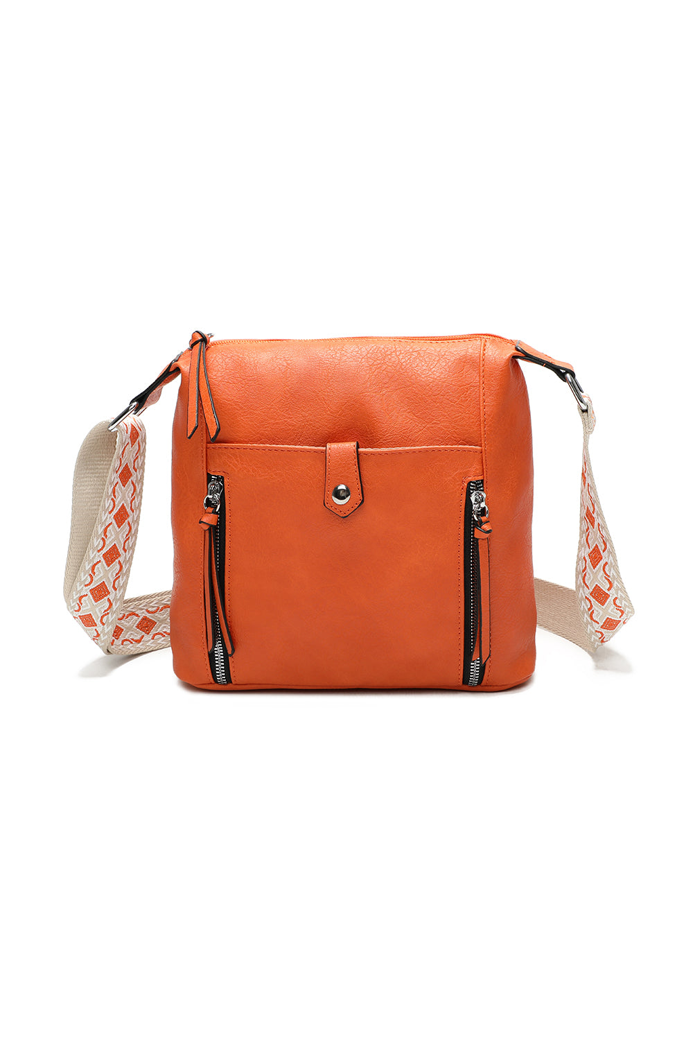 Madura Quadruple Zips Crossbody Messenger Bag with Canvas Strap