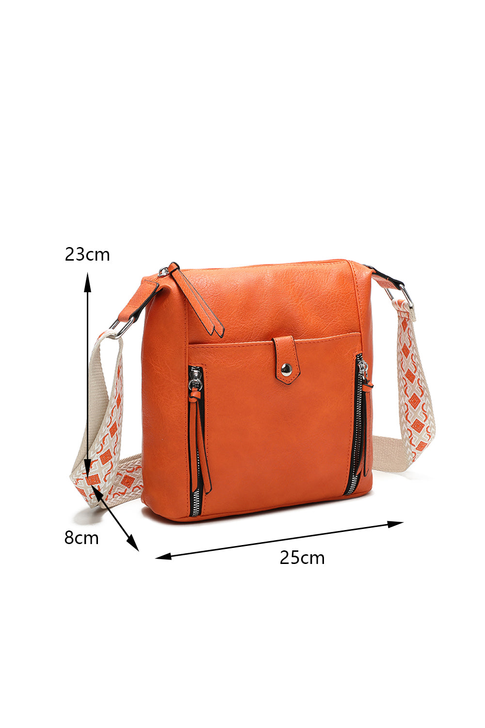 Madura Quadruple Zips Crossbody Messenger Bag with Canvas Strap