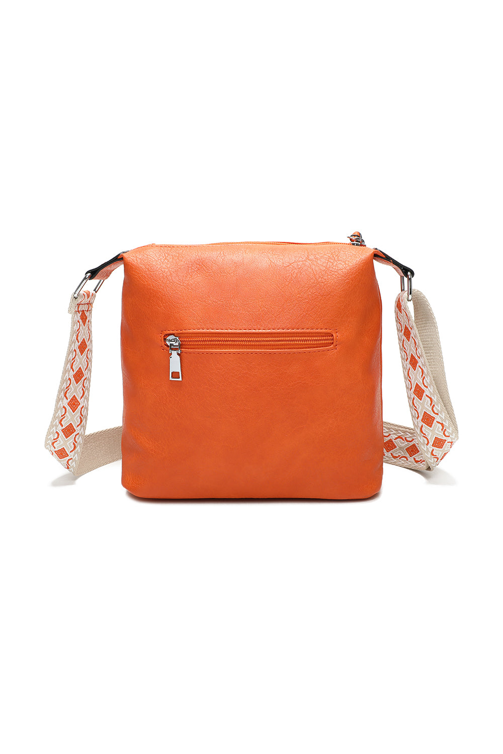 Madura Quadruple Zips Crossbody Messenger Bag with Canvas Strap