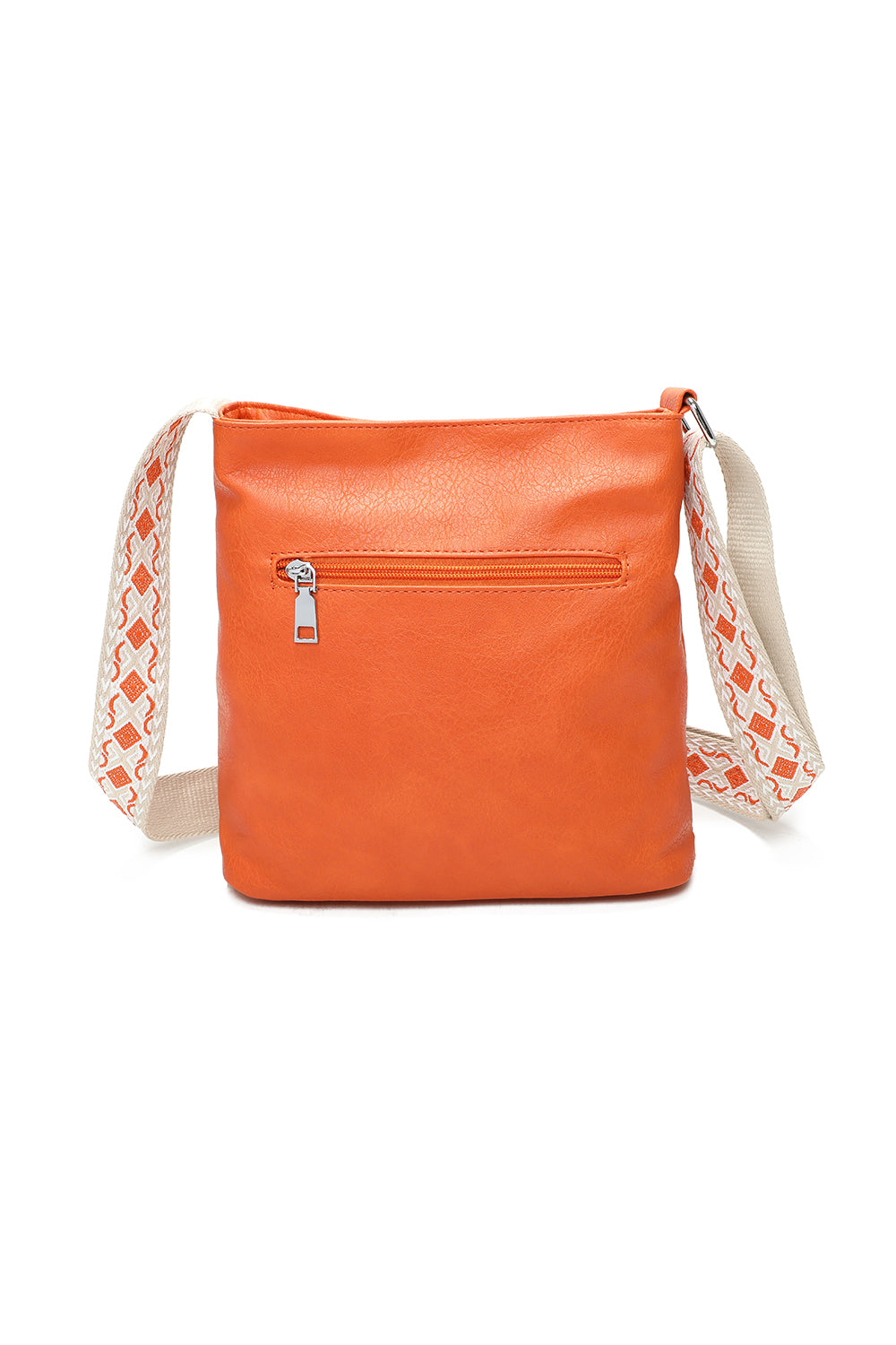 Ithnan Quadruple Zips Crossbody Messenger Bag with Canvas Strap