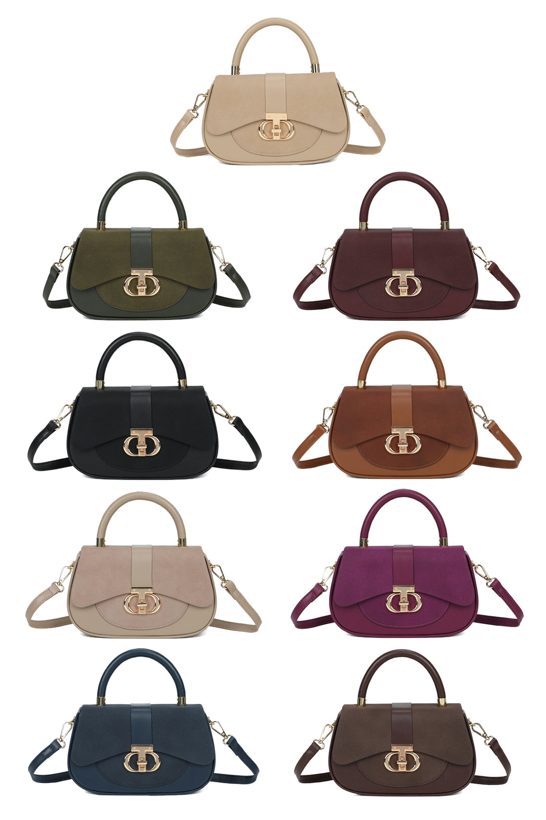 Opaline PU Leather Top Handle Crossbody Bag - RY260538