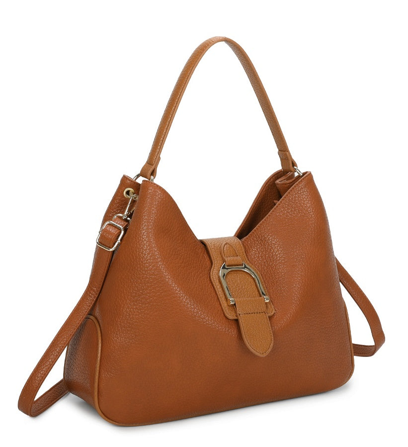 Hari Two-Tone PU Leather Shoulder Bag