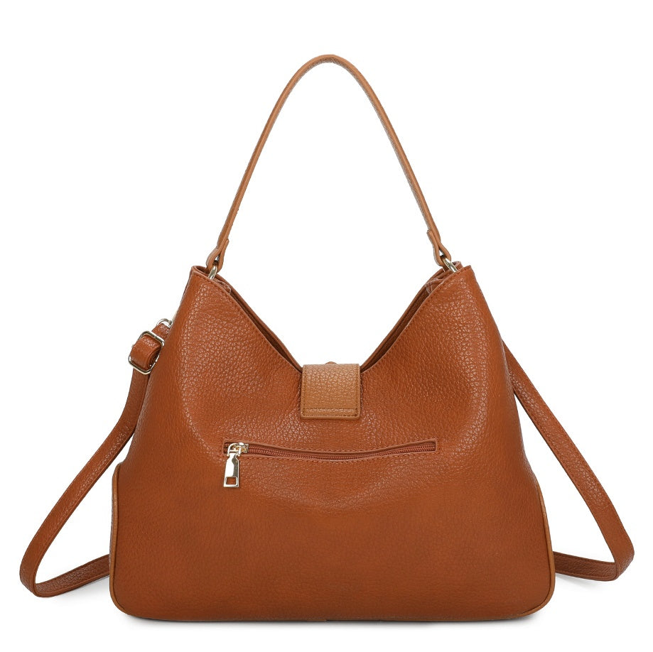 Hari Two-Tone PU Leather Shoulder Bag