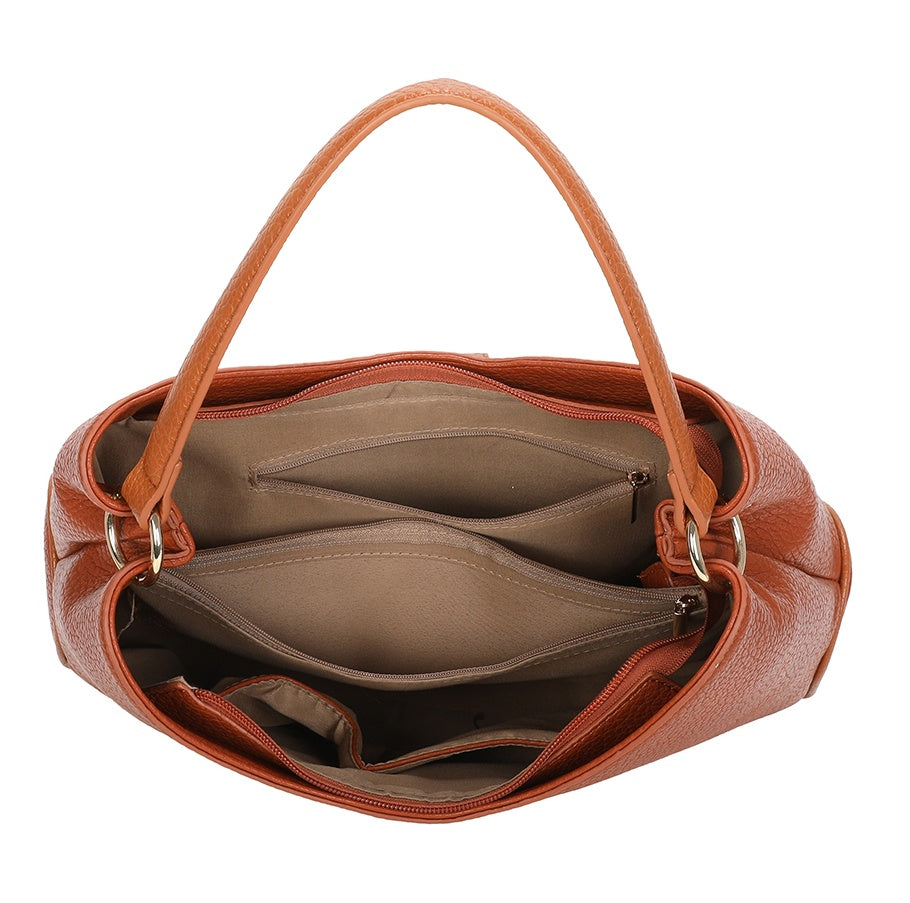 Hari Two-Tone PU Leather Shoulder Bag