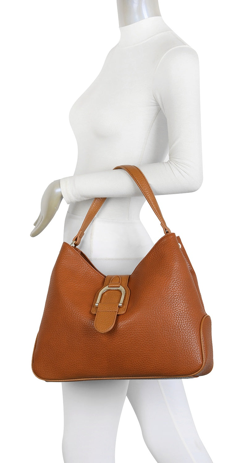 Hari Two-Tone PU Leather Shoulder Bag