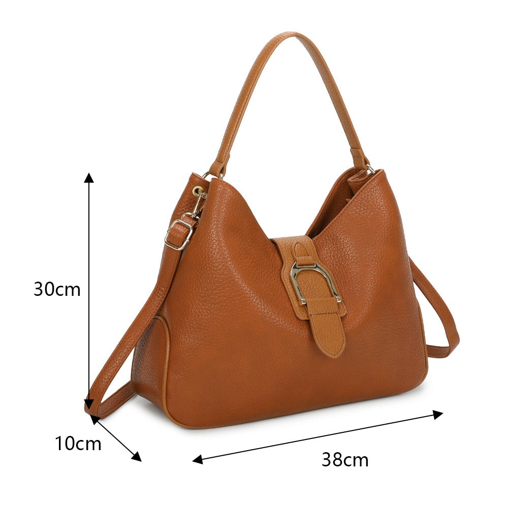 Hari Two-Tone PU Leather Shoulder Bag