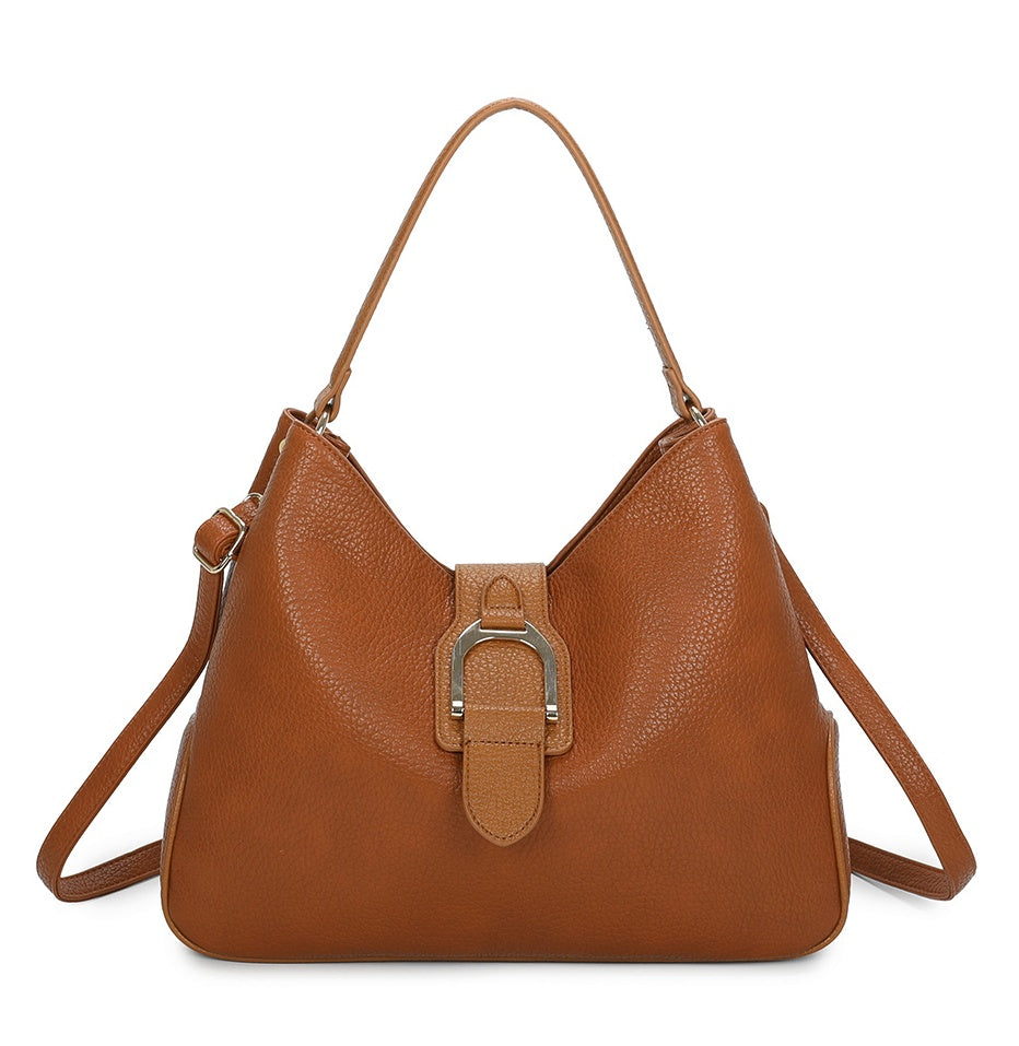 Hari Two-Tone PU Leather Shoulder Bag
