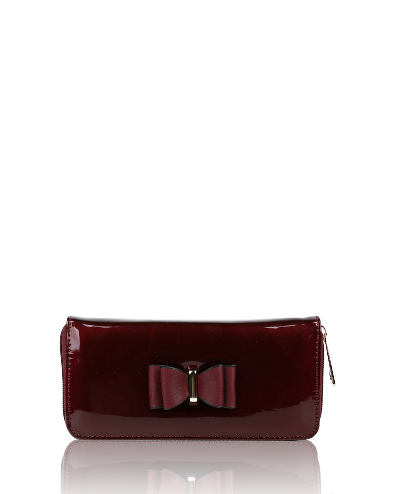 Elegante 2in1 PU Patent Leather Handbag & Purse with Bow - RB170117