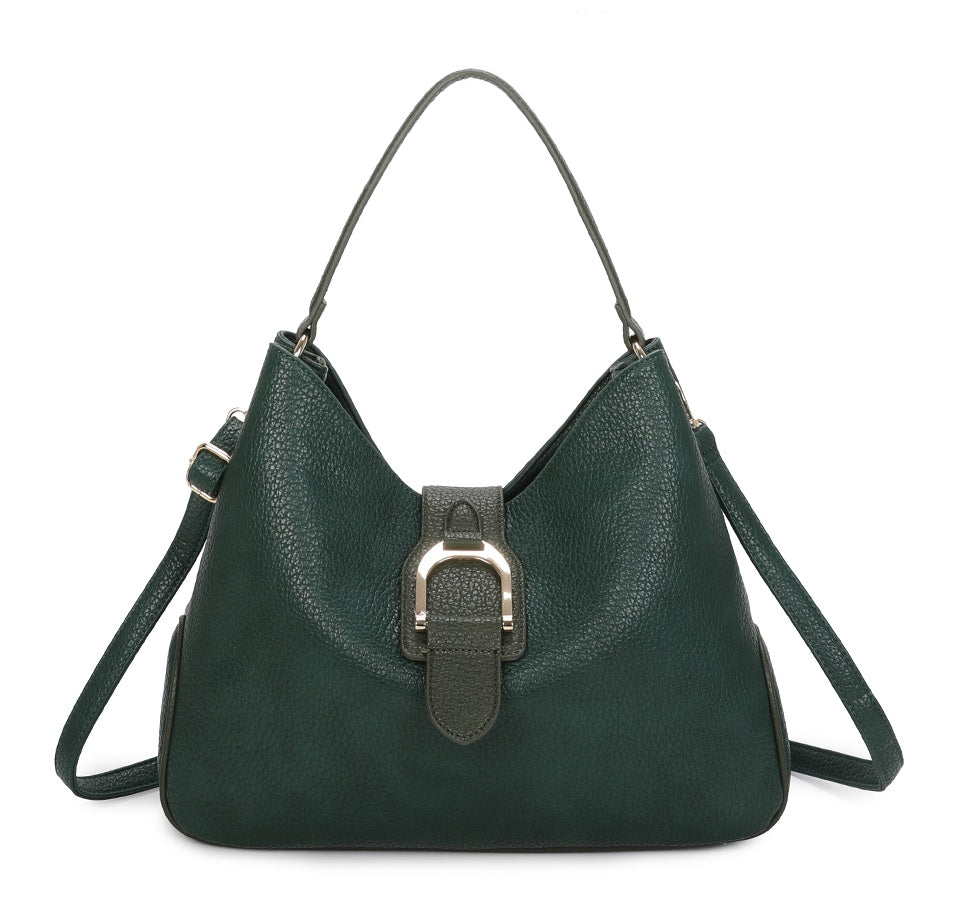 Hari Two-Tone PU Leather Shoulder Bag