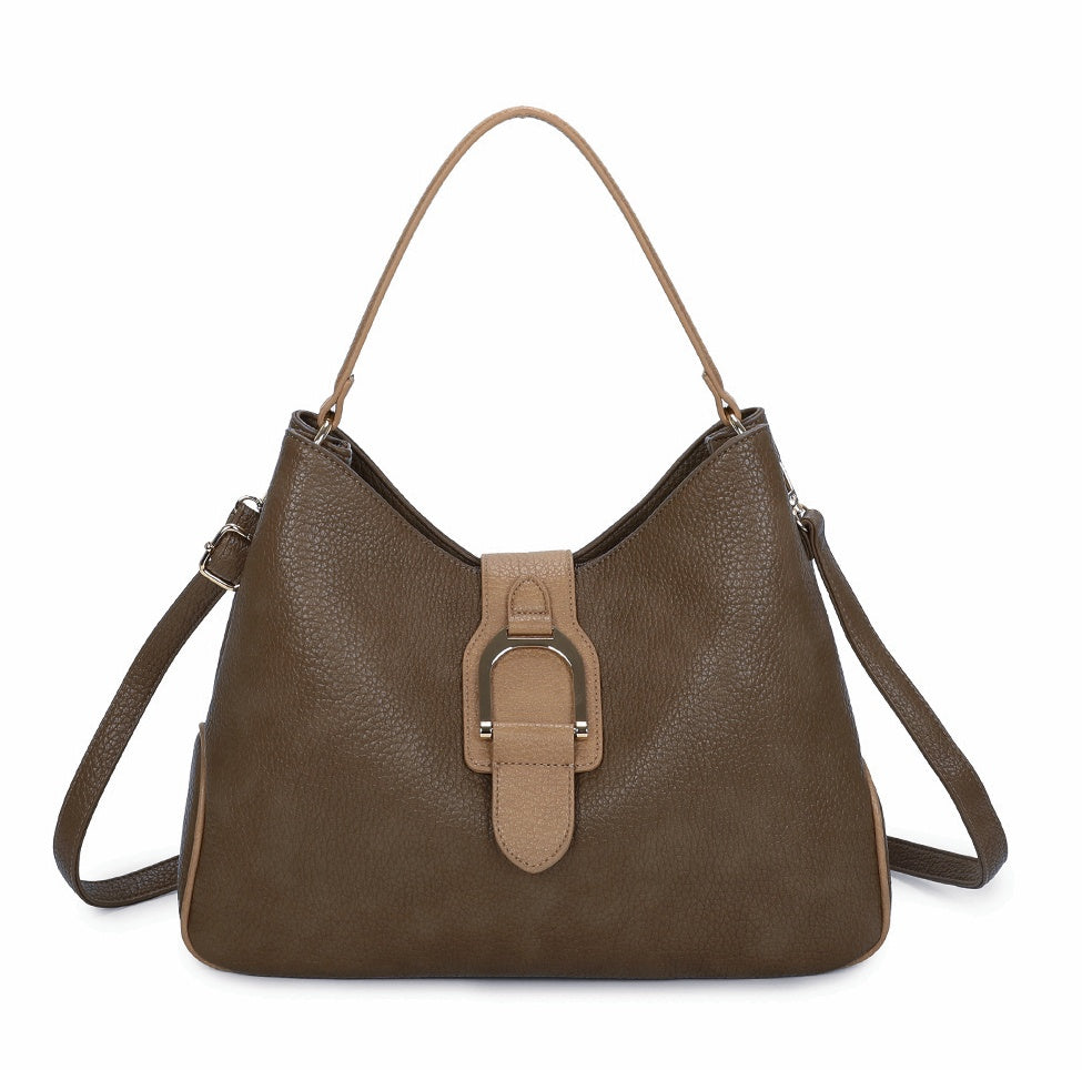 Hari Two-Tone PU Leather Shoulder Bag