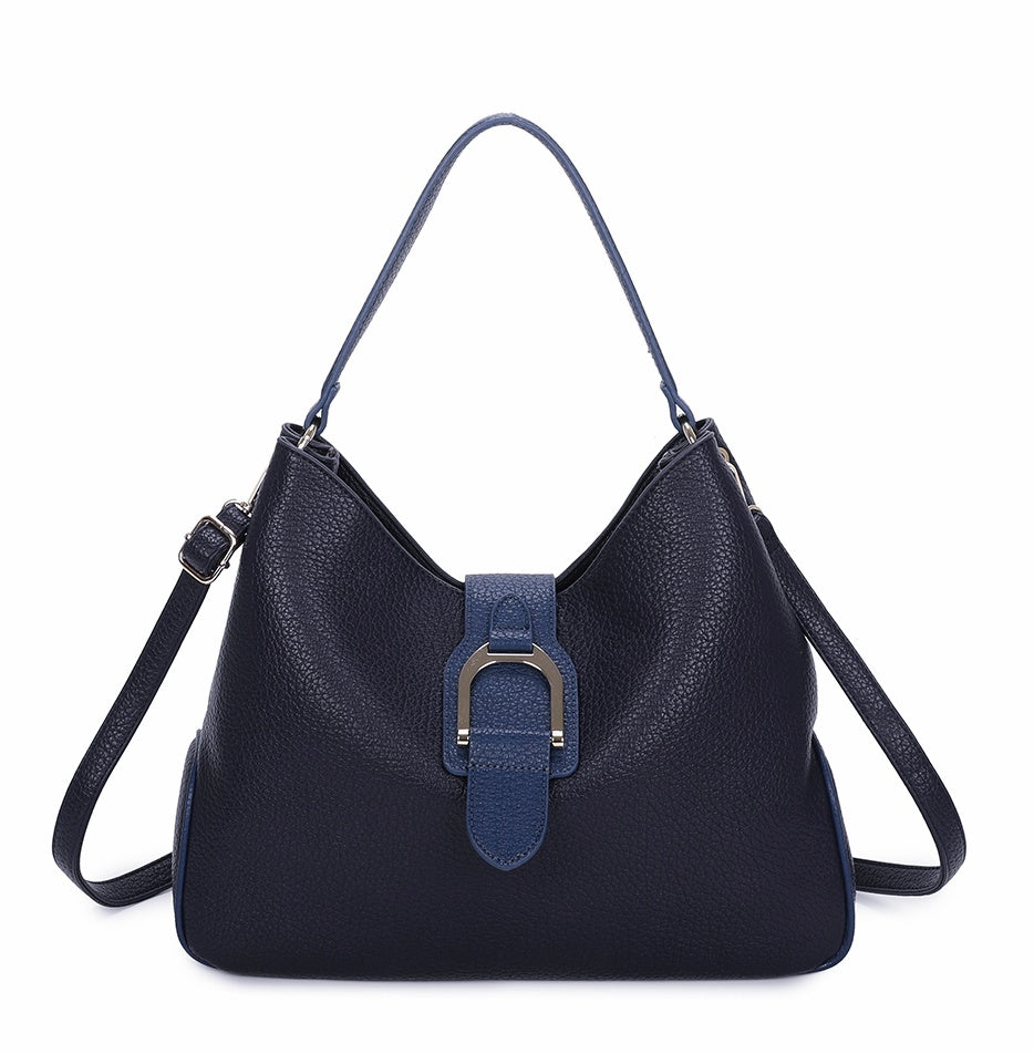 Hari Two-Tone PU Leather Shoulder Bag