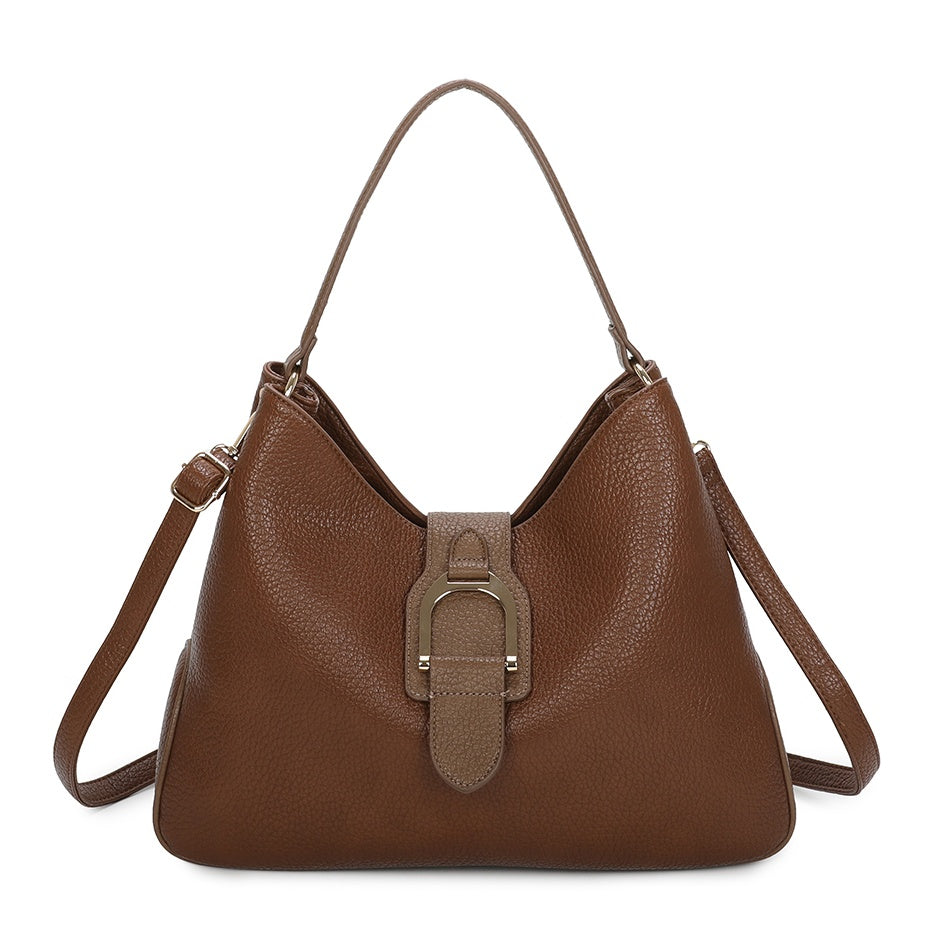 Hari Two-Tone PU Leather Shoulder Bag