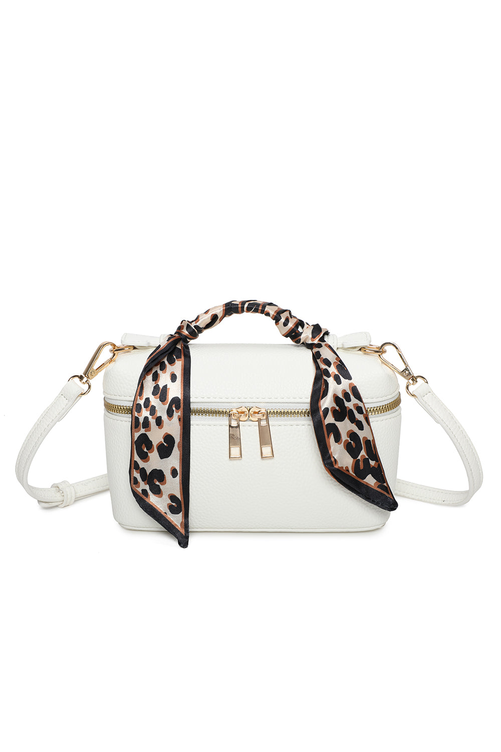 Leopard Accent PU Leather Shoulder Handbag - RX240823