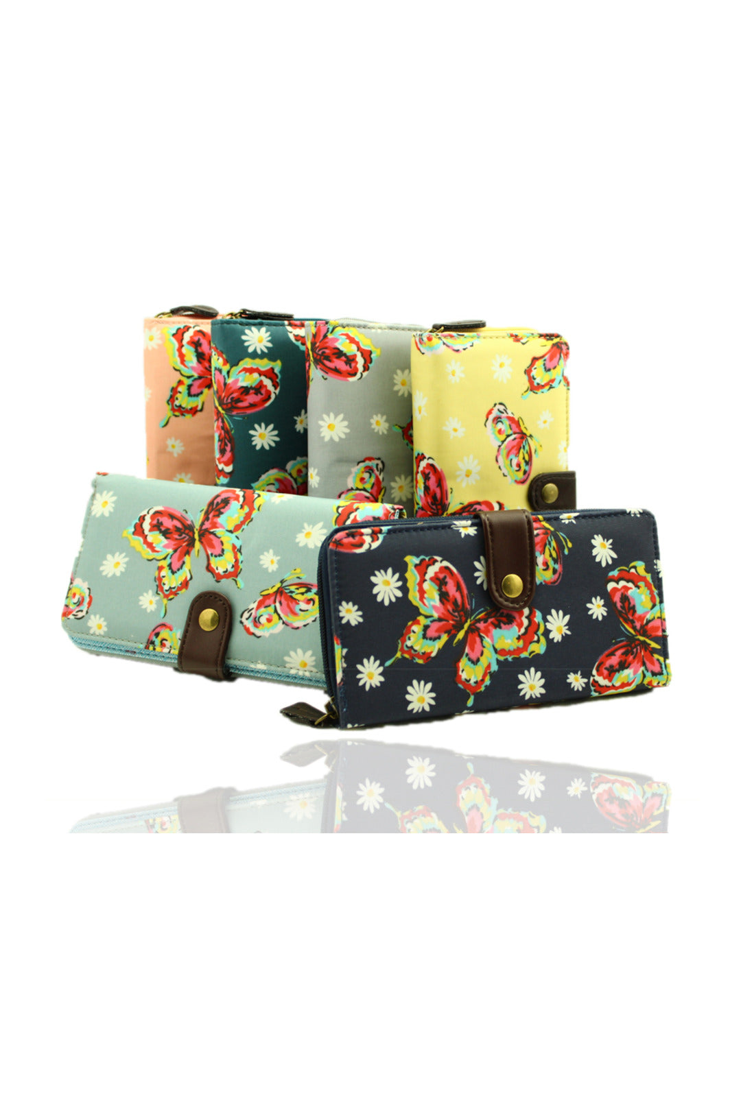 Daisy Butterfly Floral Waterproof Long Purse - K2 - DB