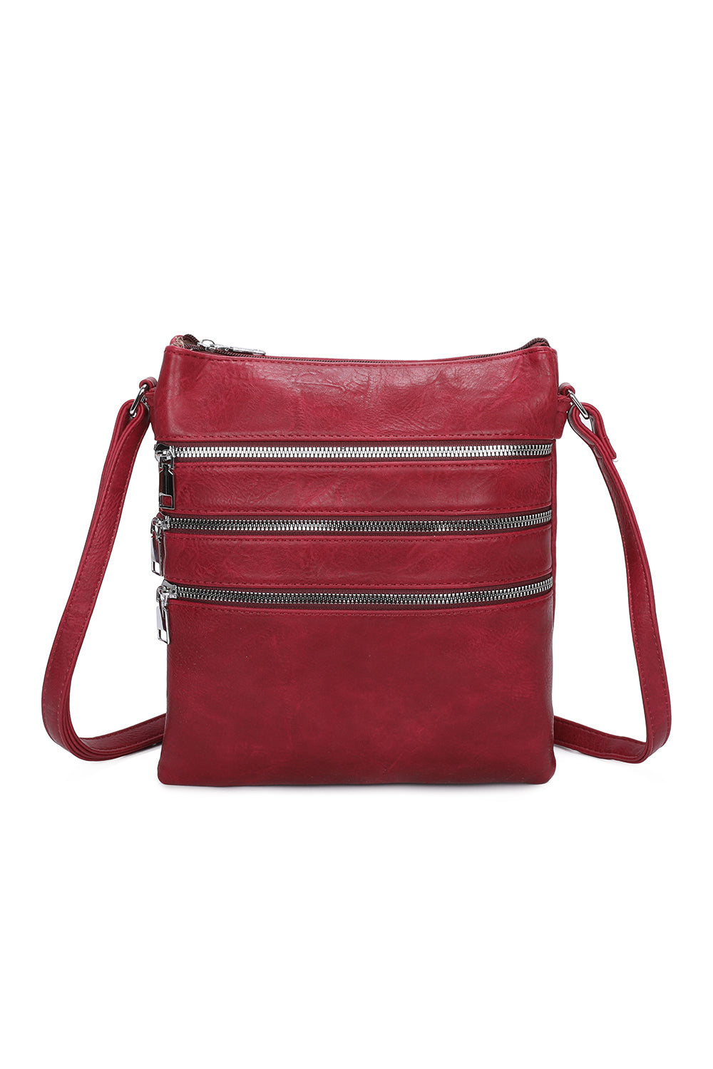 Khamsa Quintuple Zipped Pockets Messenger Crossbody Bag