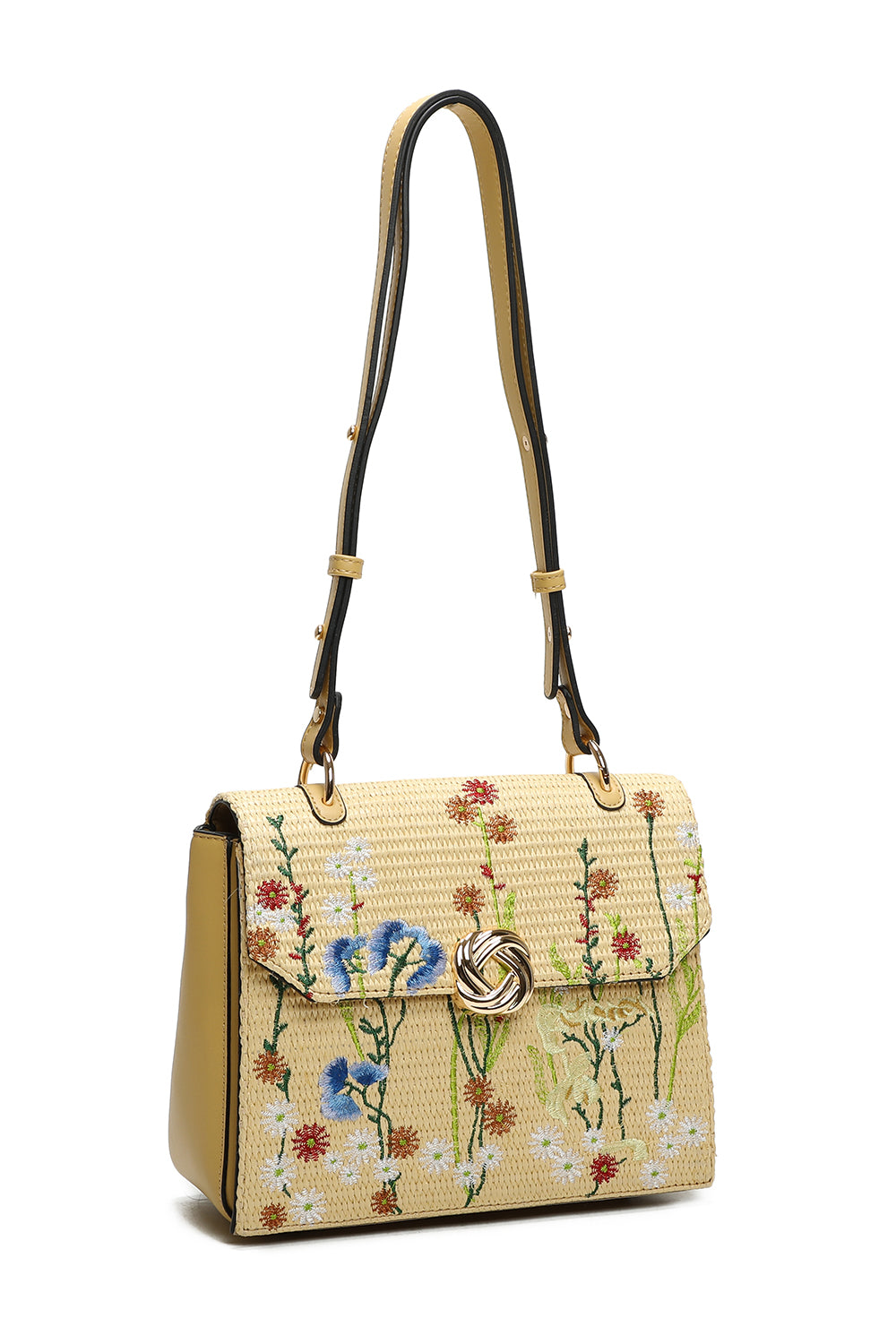 Suya Flower Woven Finish Shoulder Bag