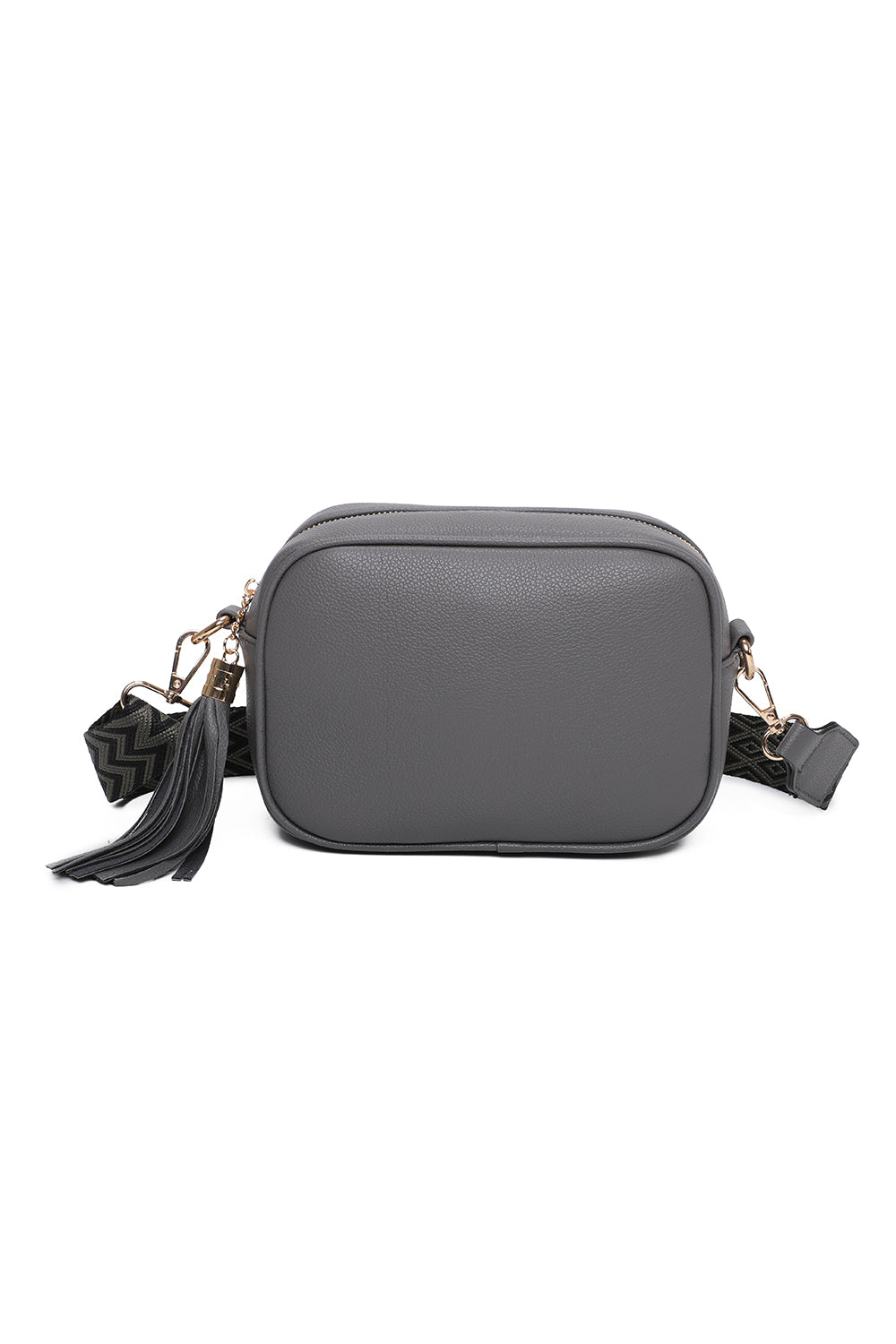 Moka Tassol Zip Crossbody Bag with Canvas Strap