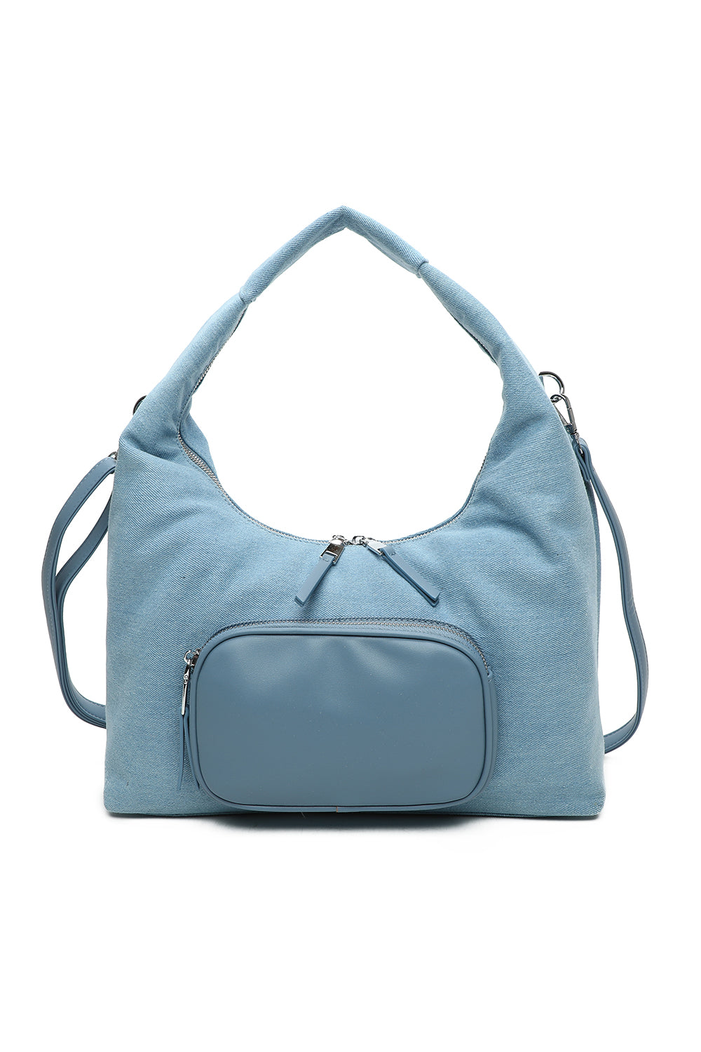 Dual-Colour Denim Shoulder Bag