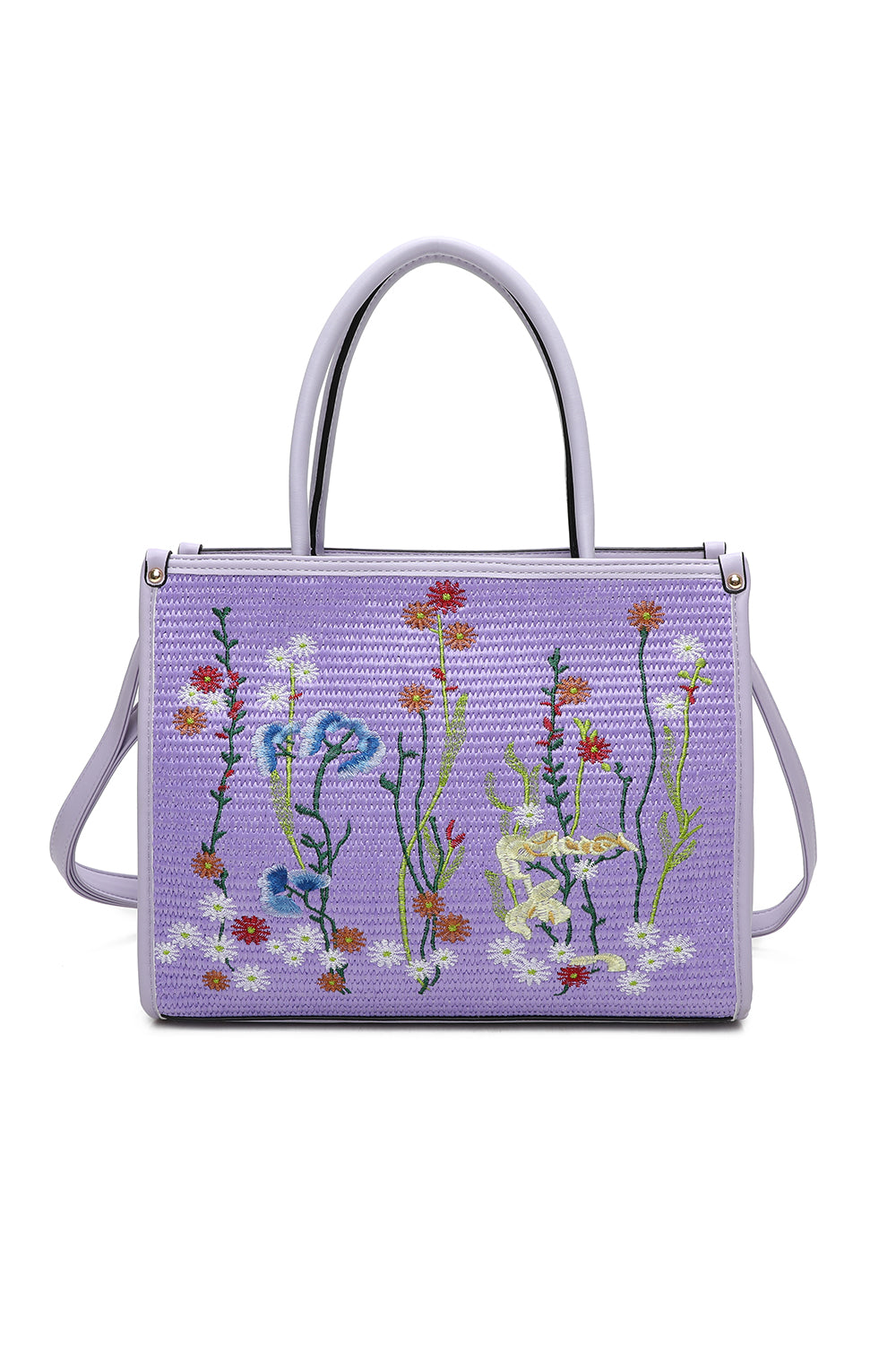 Yura Flower Woven Finish Shoulder Tote Bag