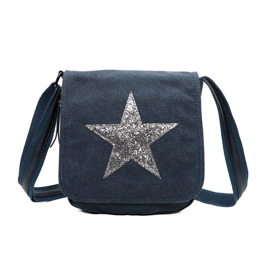 Tassel Flap Star Triple Zip Crossbody Messenger Bag