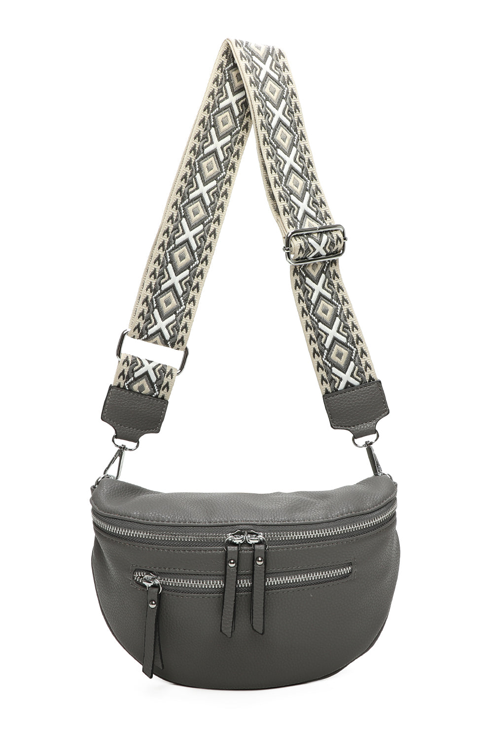 Bara Triple Zip Women's Cross body Bag with Canvas Strap