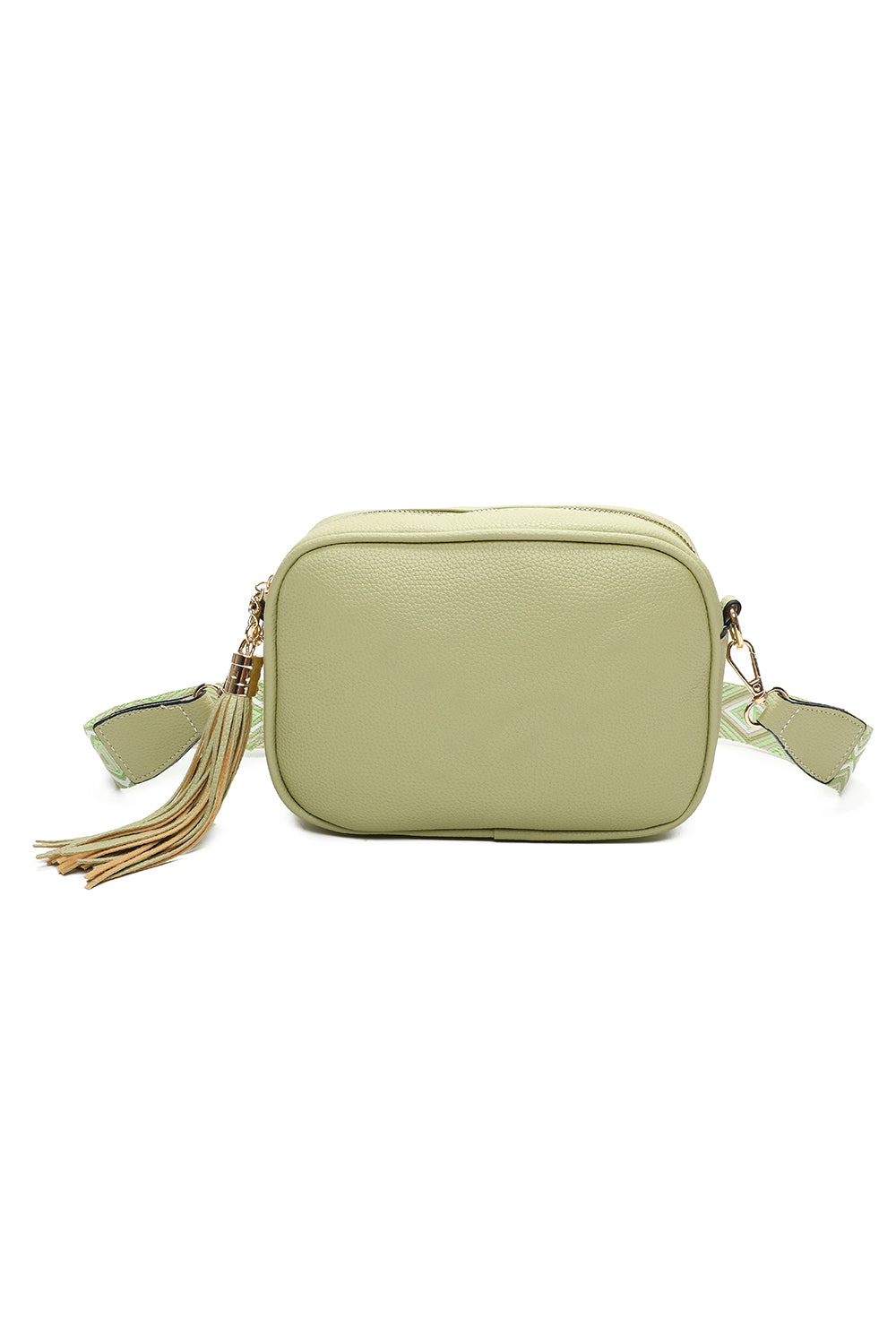 Moka Tassol Zip Crossbody Bag with Canvas Strap