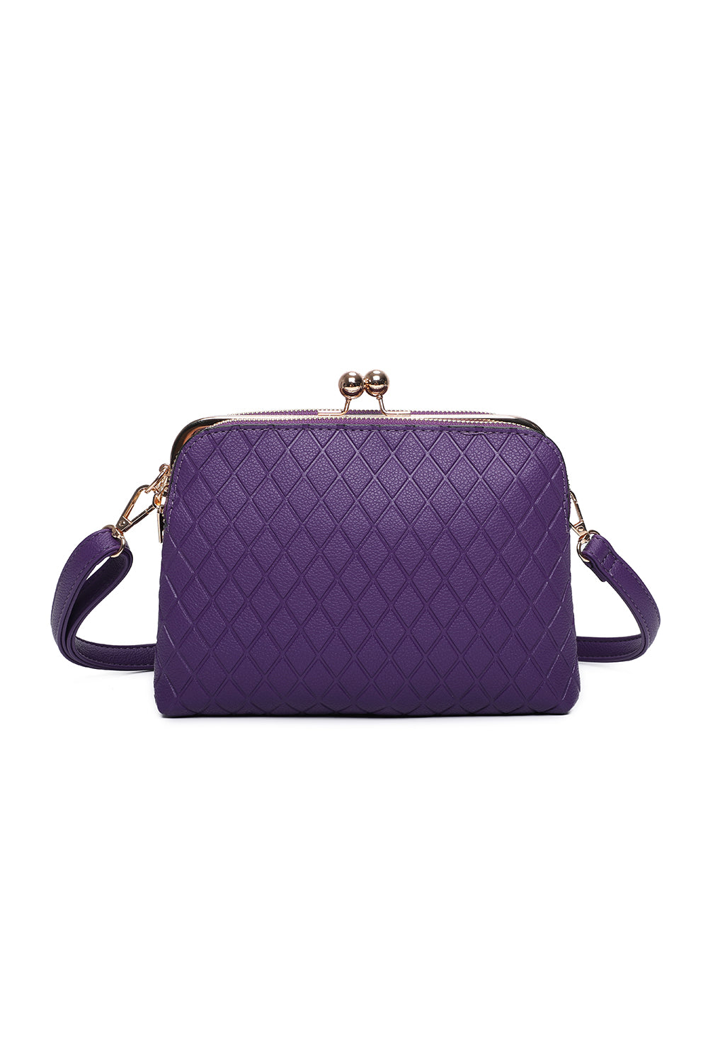 PU Diamond Patterned Shoulder Bag