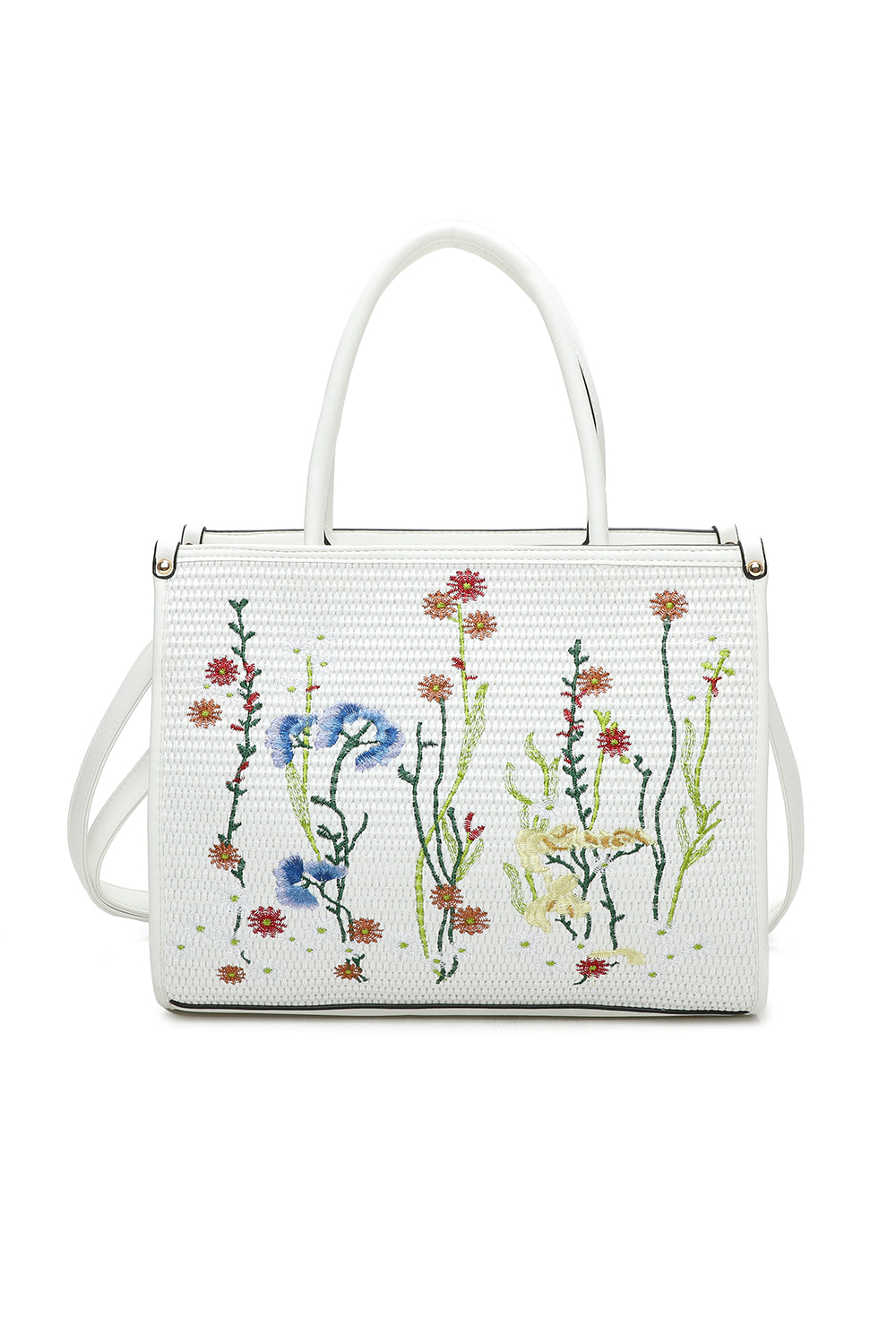 Yura Flower Woven Finish Shoulder Tote Bag