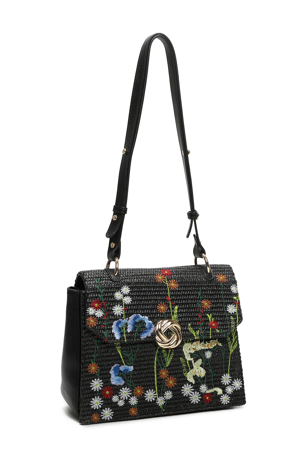 Suya Flower Woven Finish Shoulder Bag