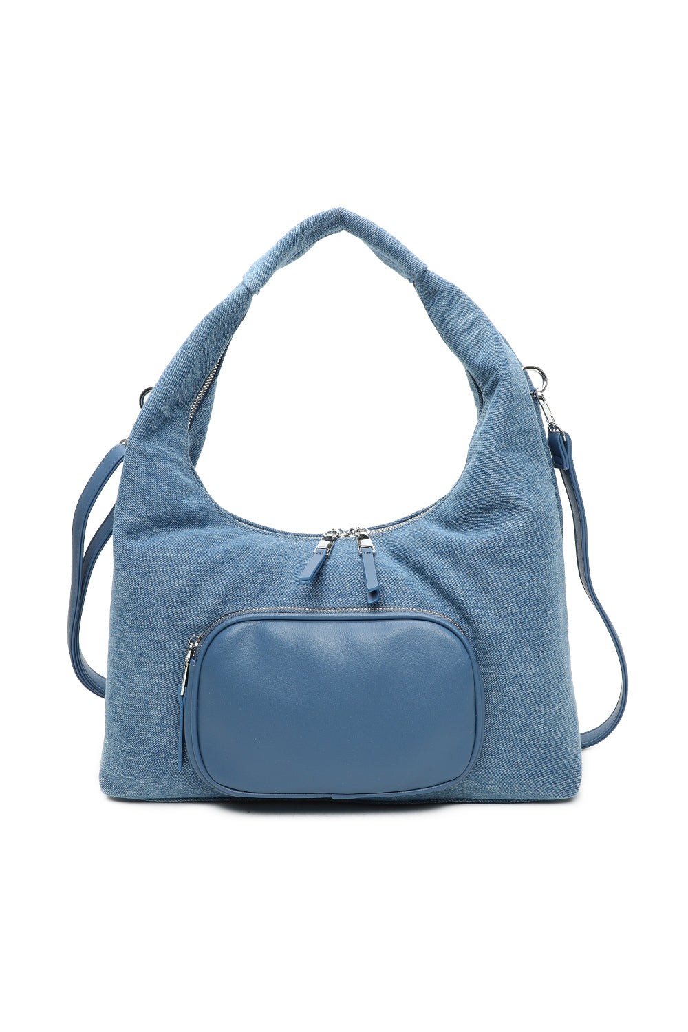 Dual-Colour Denim Shoulder Bag