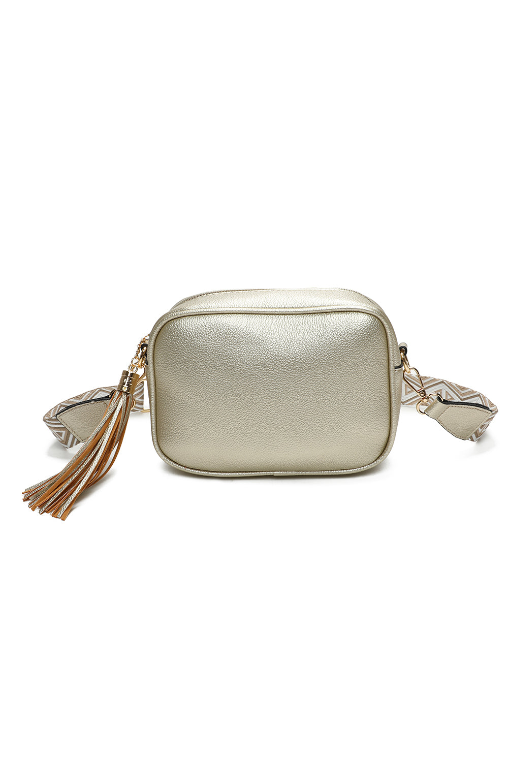 Moka Tassol Zip Crossbody Bag with Canvas Strap