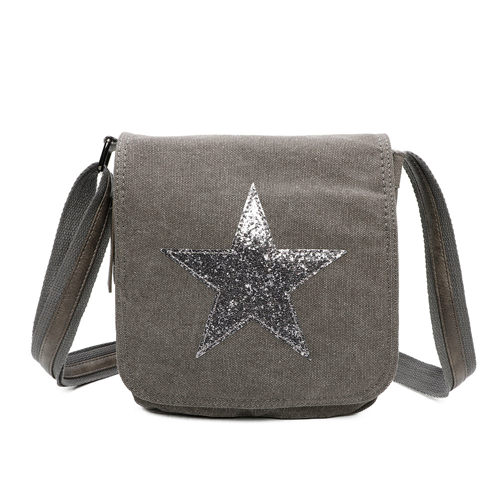 Tassel Flap Star Triple Zip Crossbody Messenger Bag