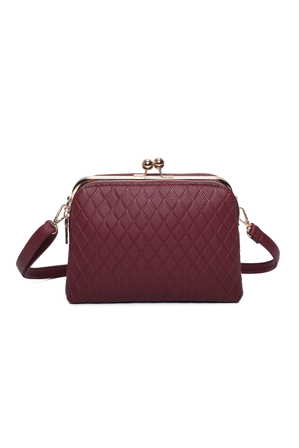 PU Diamond Patterned Shoulder Bag