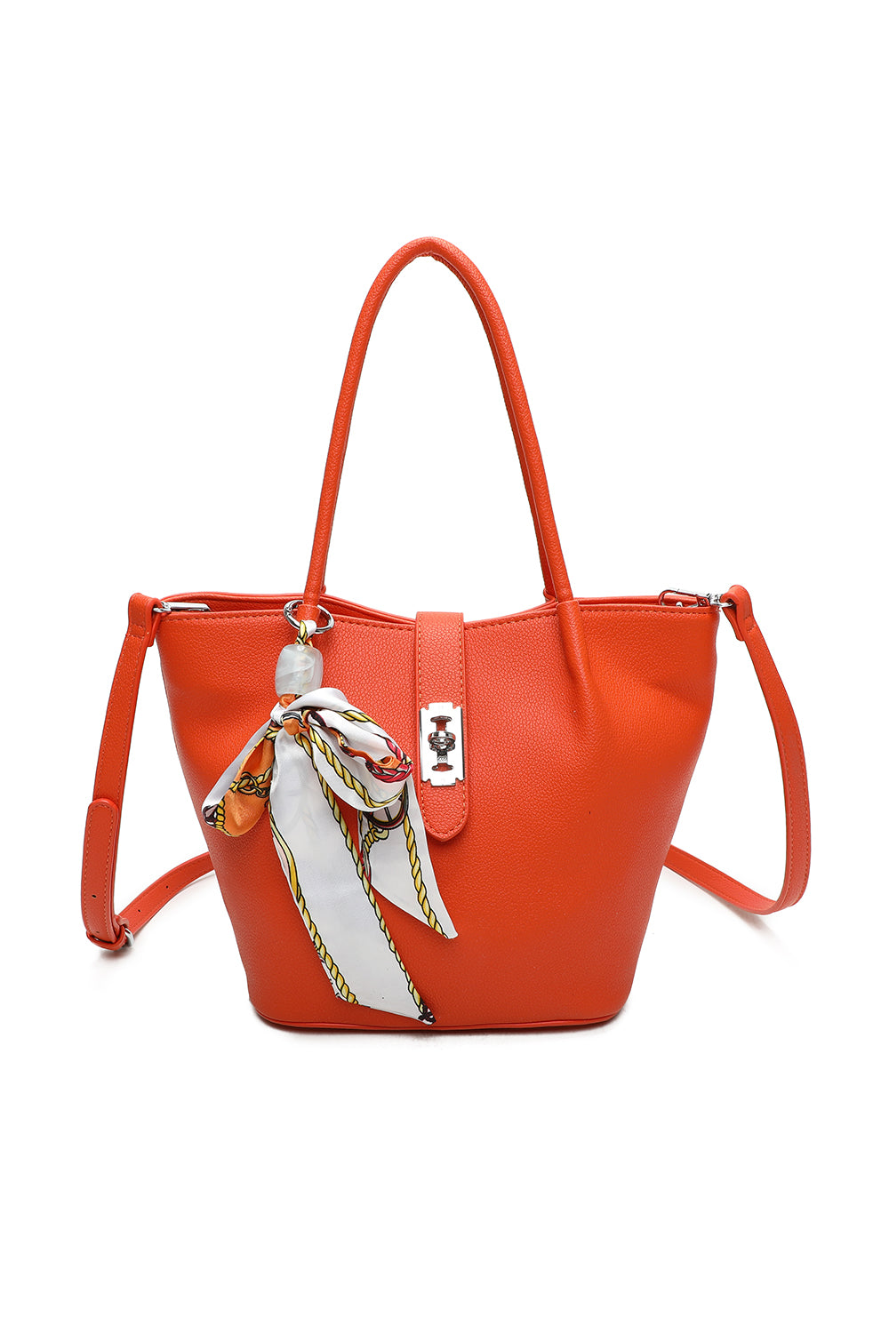 Tria Ribbon PU Leather Shoulder Tote Bag