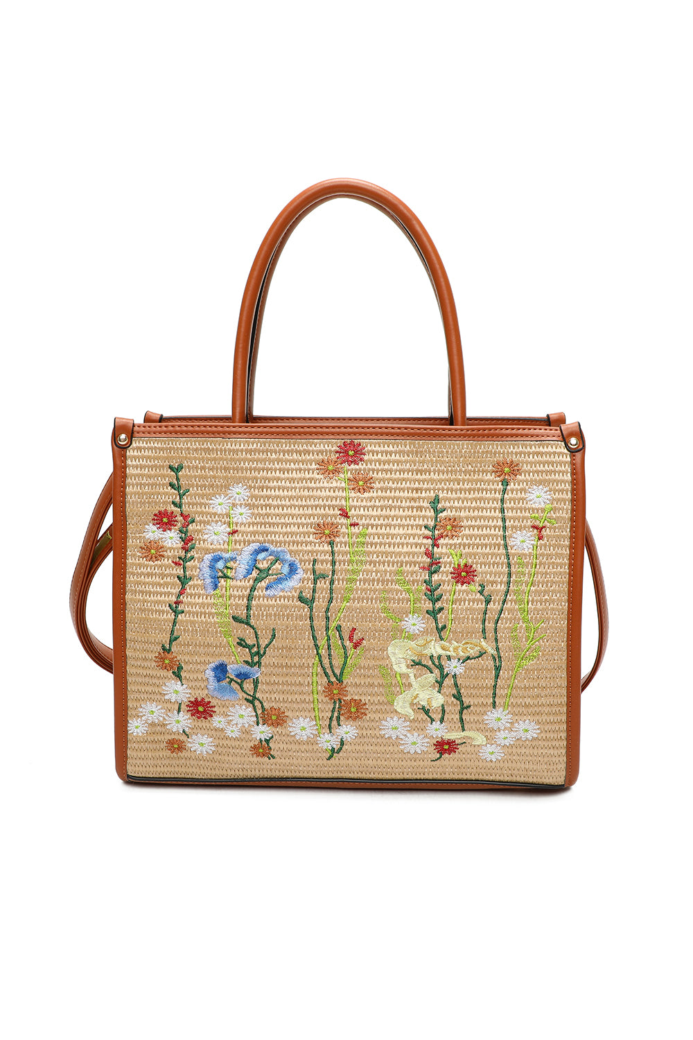 Yura Flower Woven Finish Shoulder Tote Bag