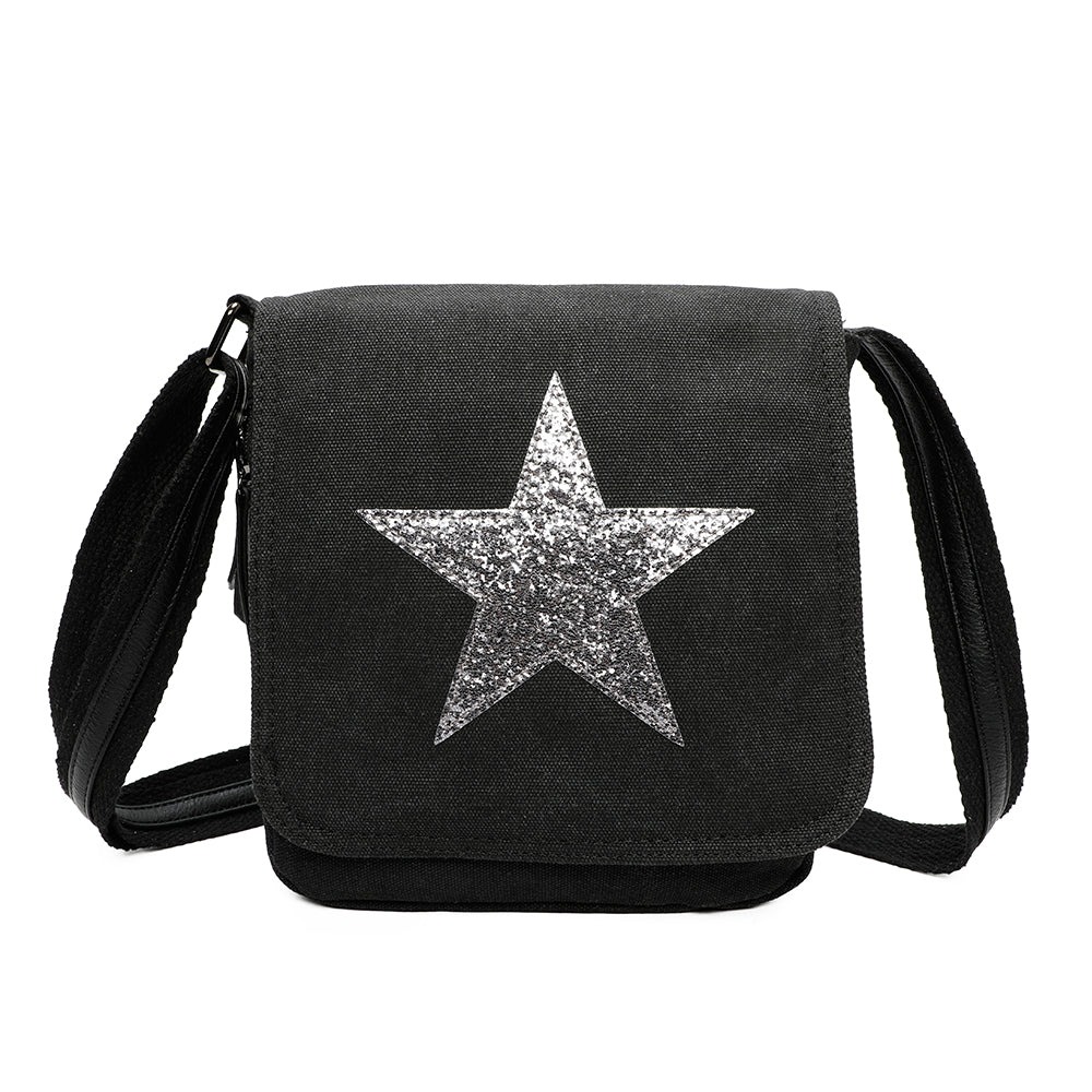 Tassel Flap Star Triple Zip Crossbody Messenger Bag