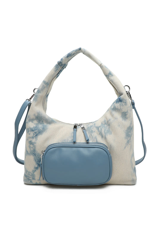 Dual-Colour Denim Shoulder Bag