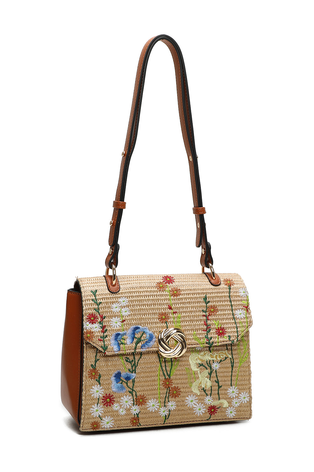 Suya Flower Woven Finish Shoulder Bag