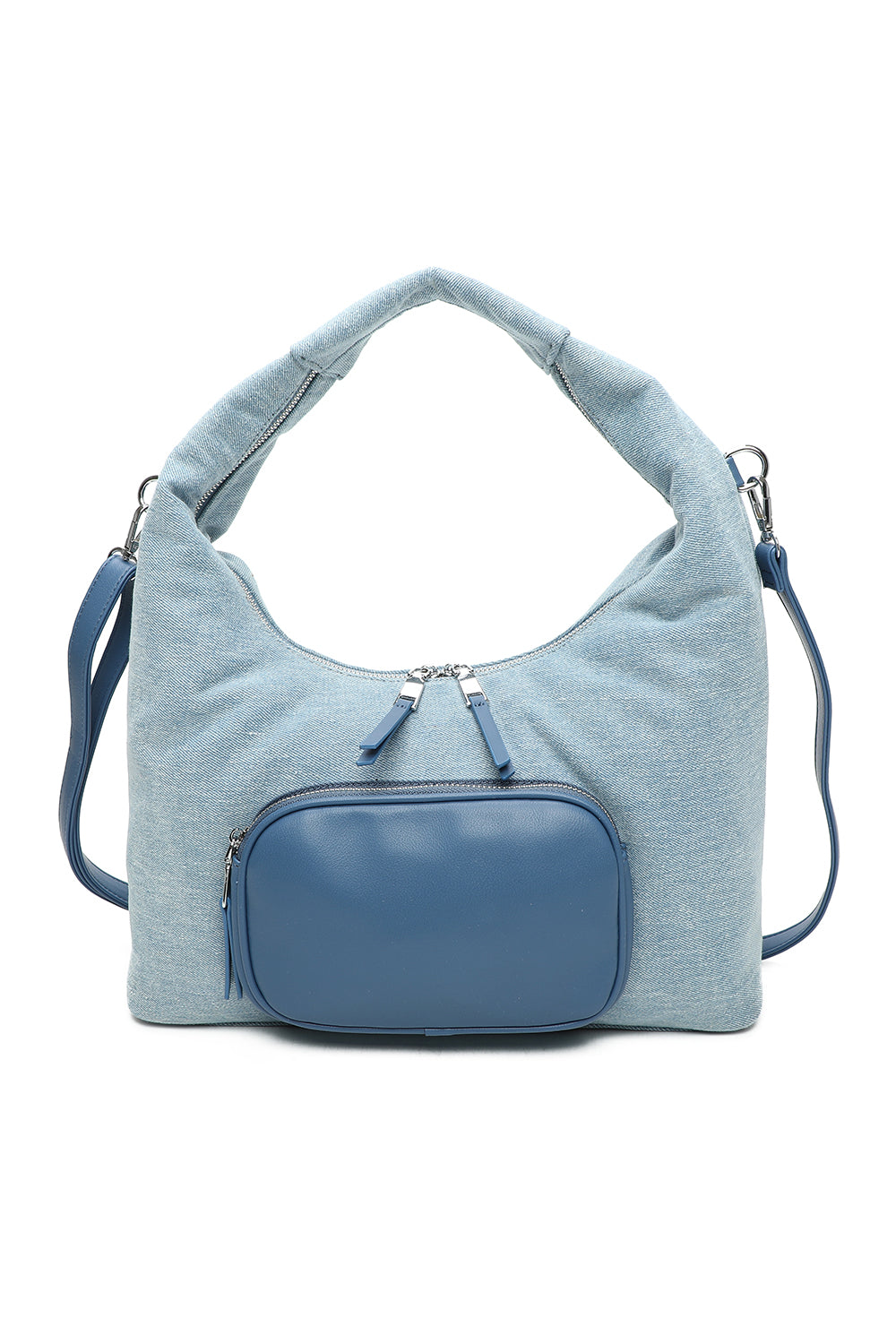 Dual-Colour Denim Shoulder Bag