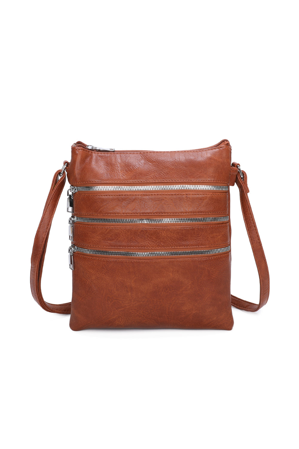 Khamsa Quintuple Zipped Pockets Messenger Crossbody Bag