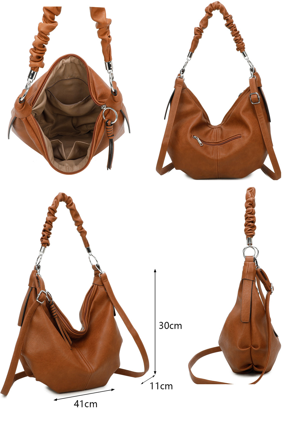 Quinn PU Leather Hobo Shoulder Bag