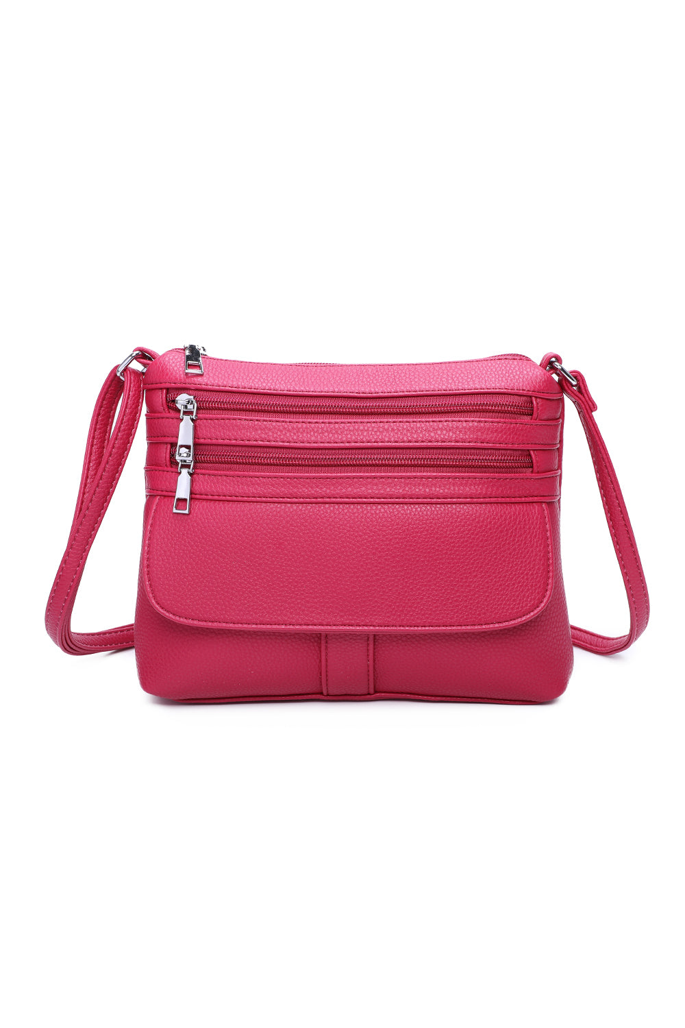 Quadruple Zips PU Messenger Bag