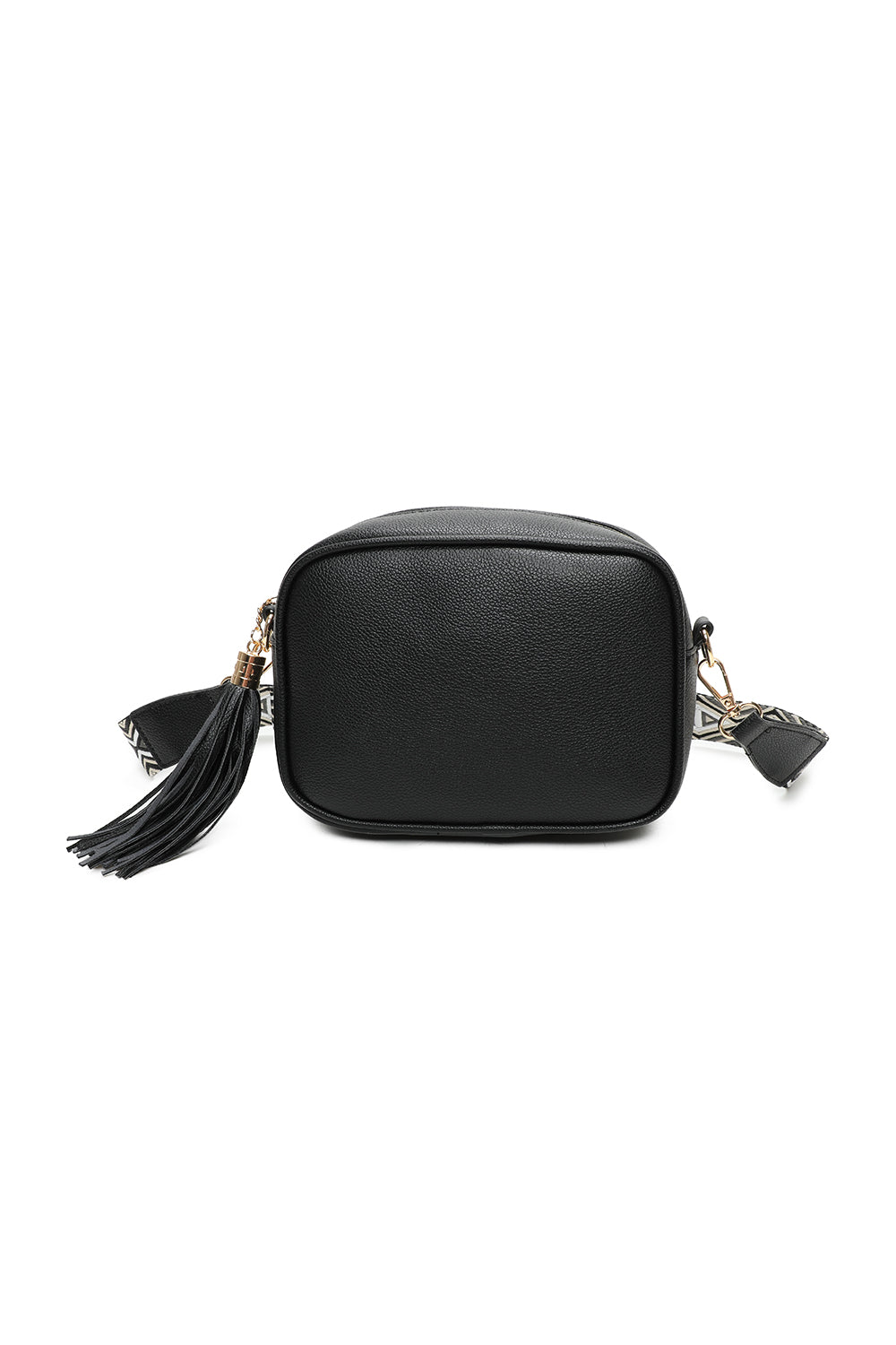 Moka Tassol Zip Crossbody Bag with Canvas Strap