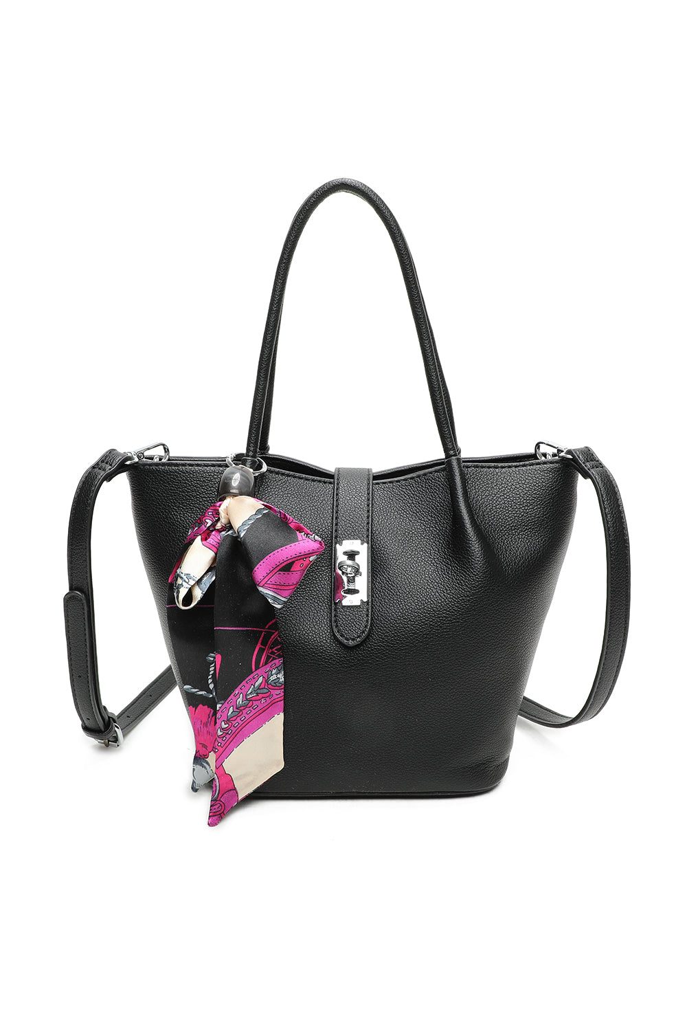 Tria Ribbon PU Leather Shoulder Tote Bag