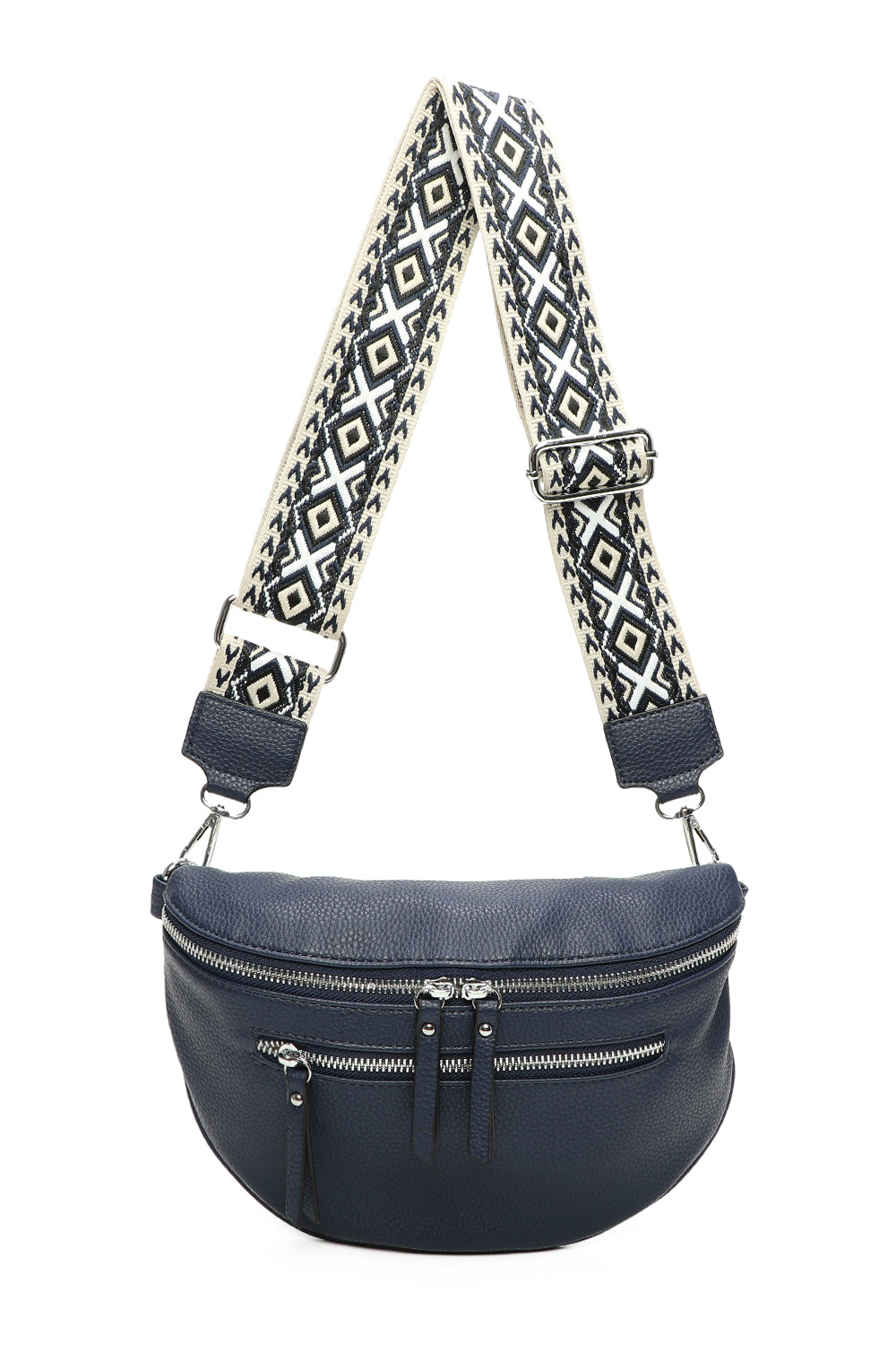 Bara Triple Zip Women's Cross body Bag with Canvas Strap