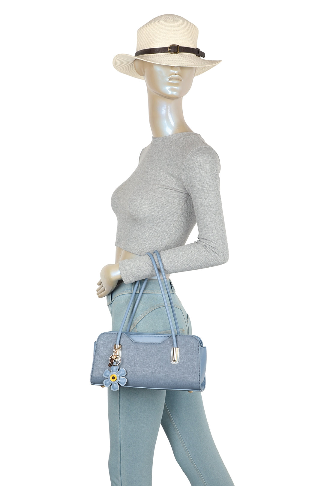 Aveline PU Leather baguette-style Top Handle Bag - RY260535