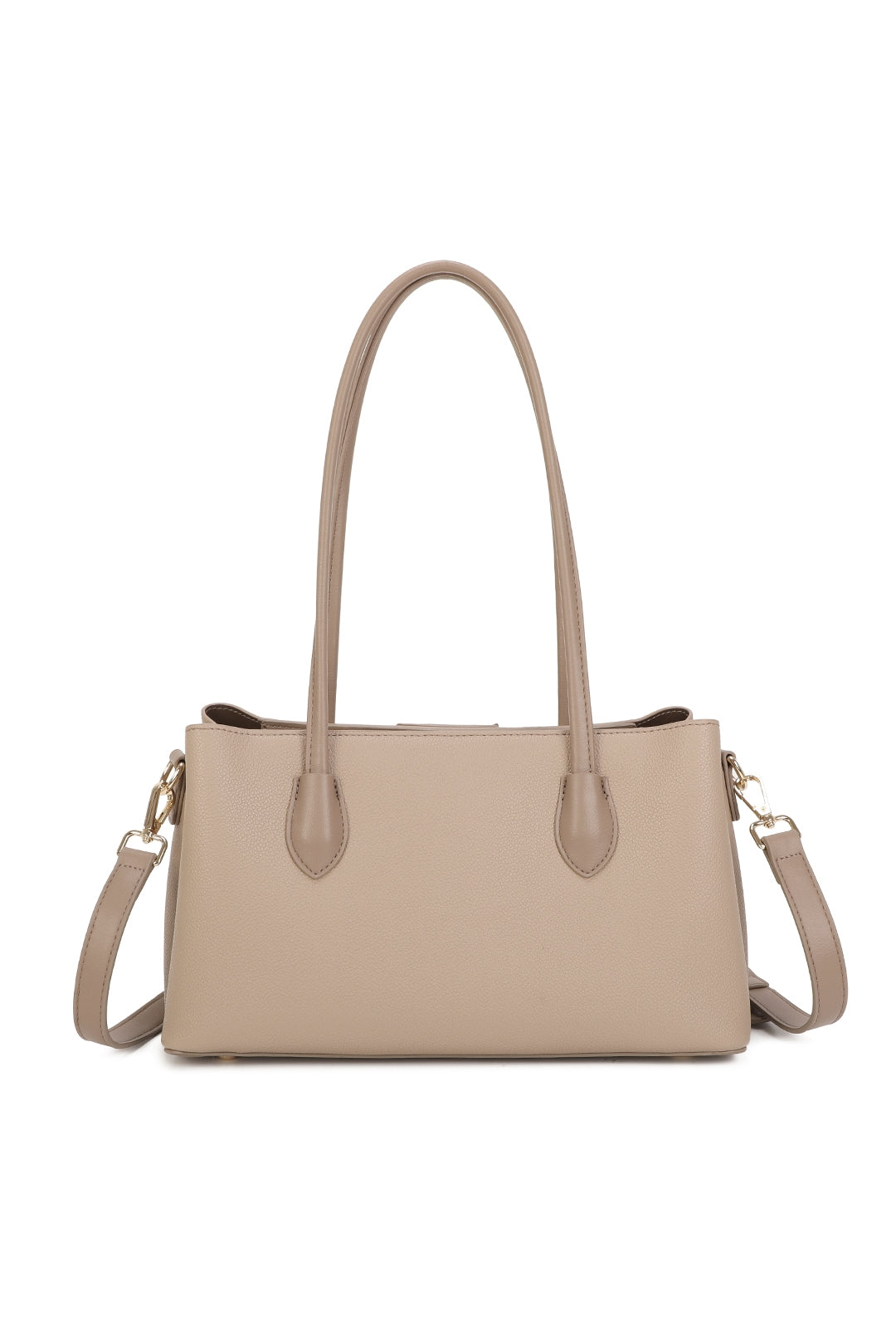 Evora PU Leather Triple Compartments Baguette-style Top Handle Bag - RY260536