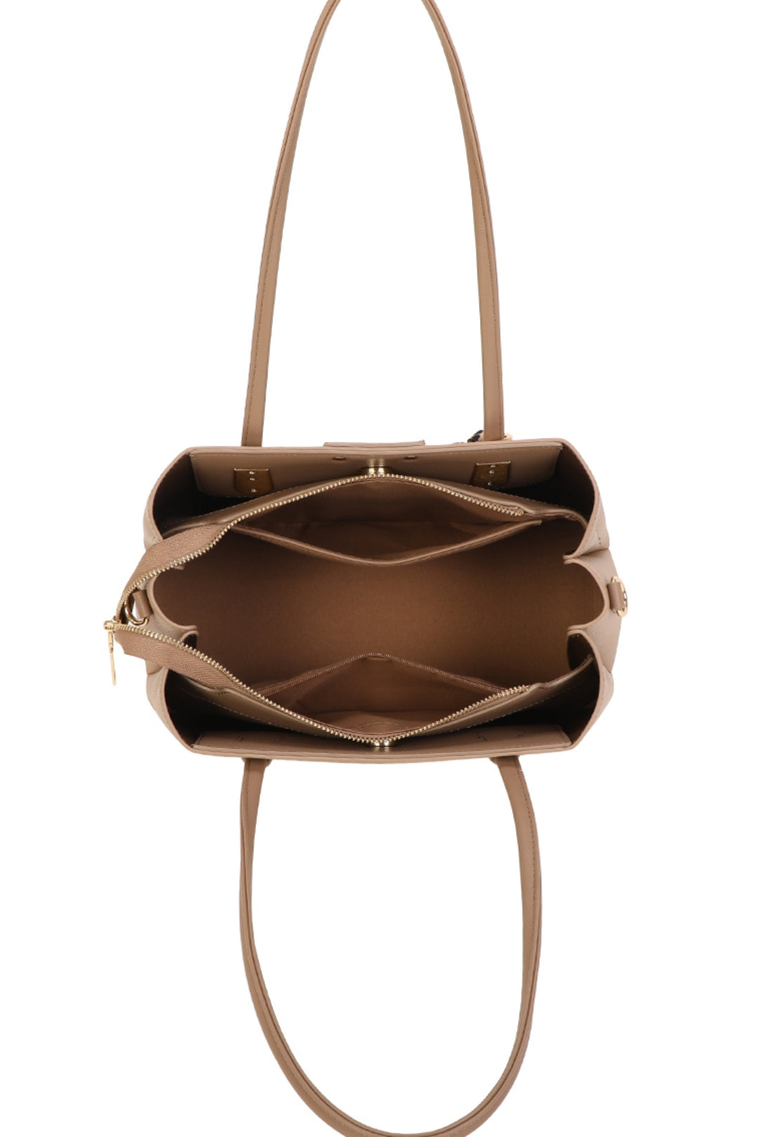 Evora PU Leather Triple Compartments Baguette-style Top Handle Bag - RY260536