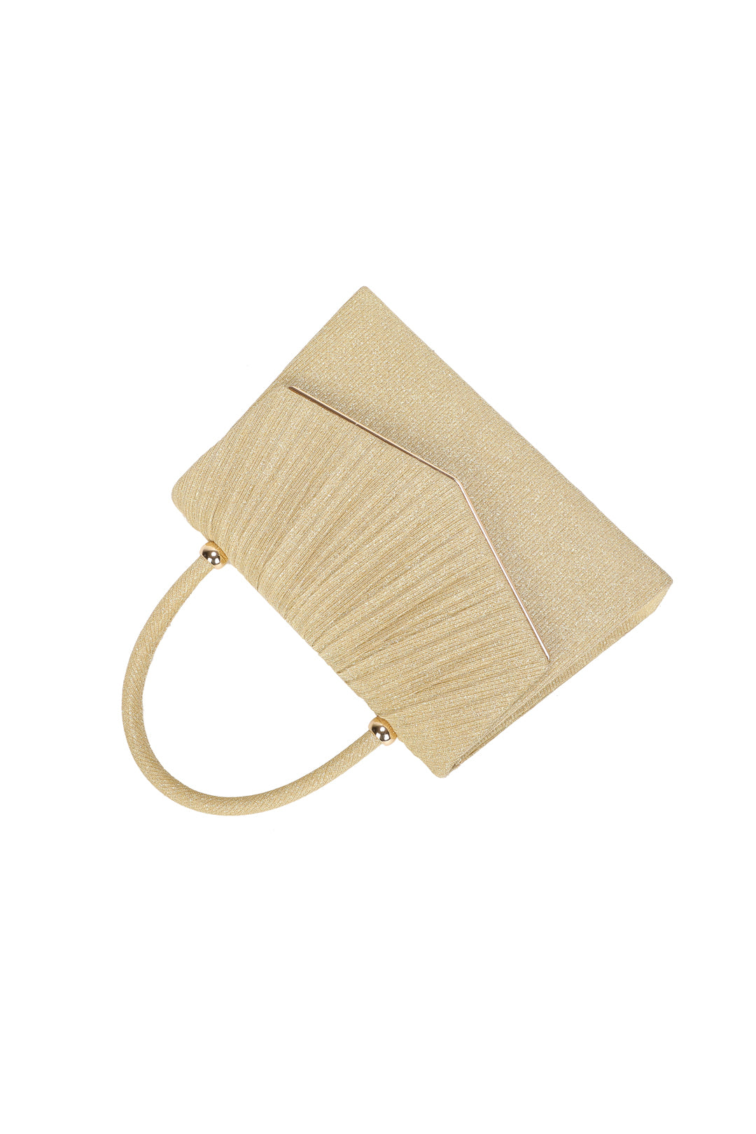 Aurenza Pleated Satin Top Handle Glittering Clutch Bag - RZ2512